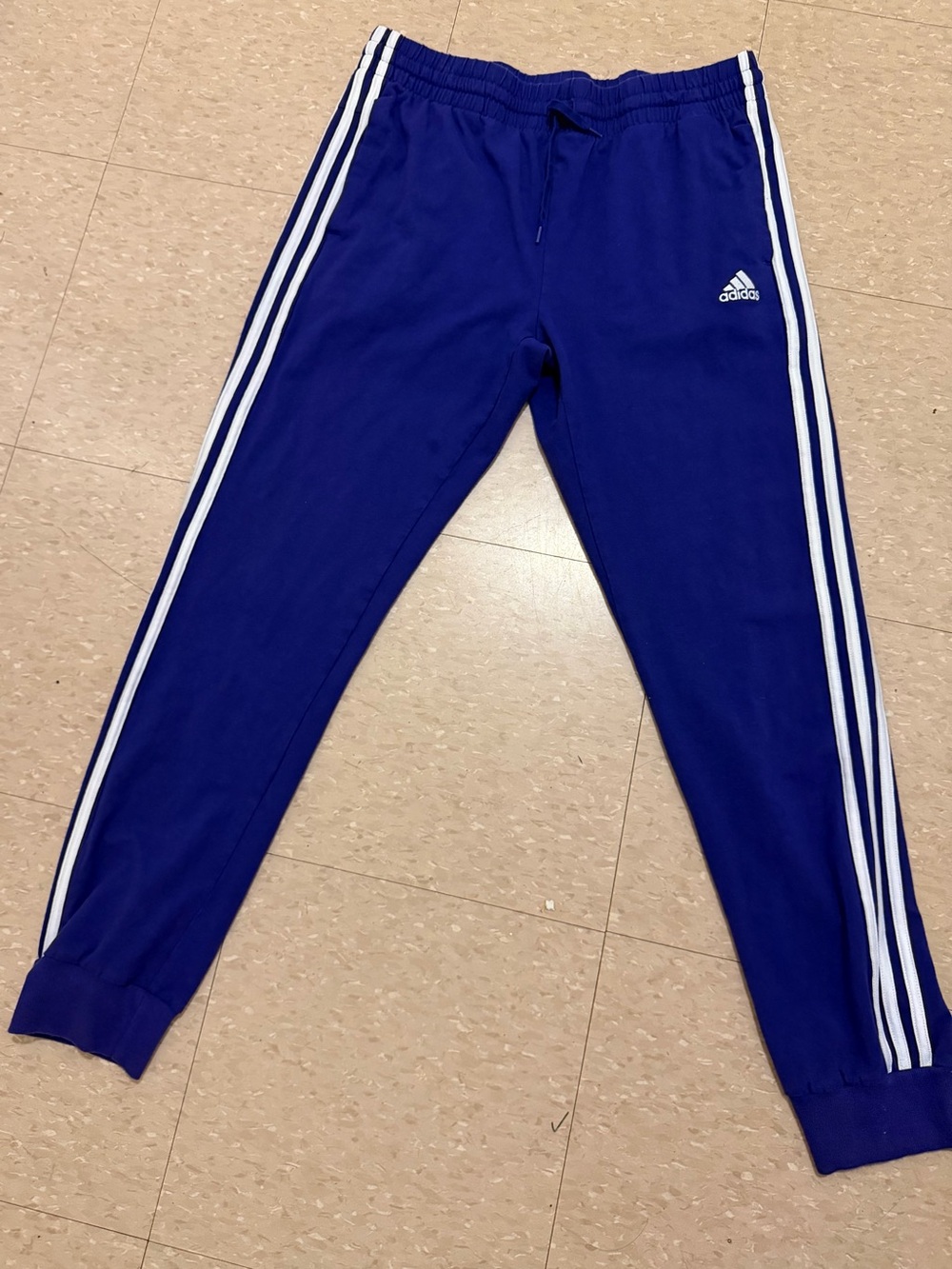 adidas Royal Blue Jogger Sweatpants with White Three-Stripes